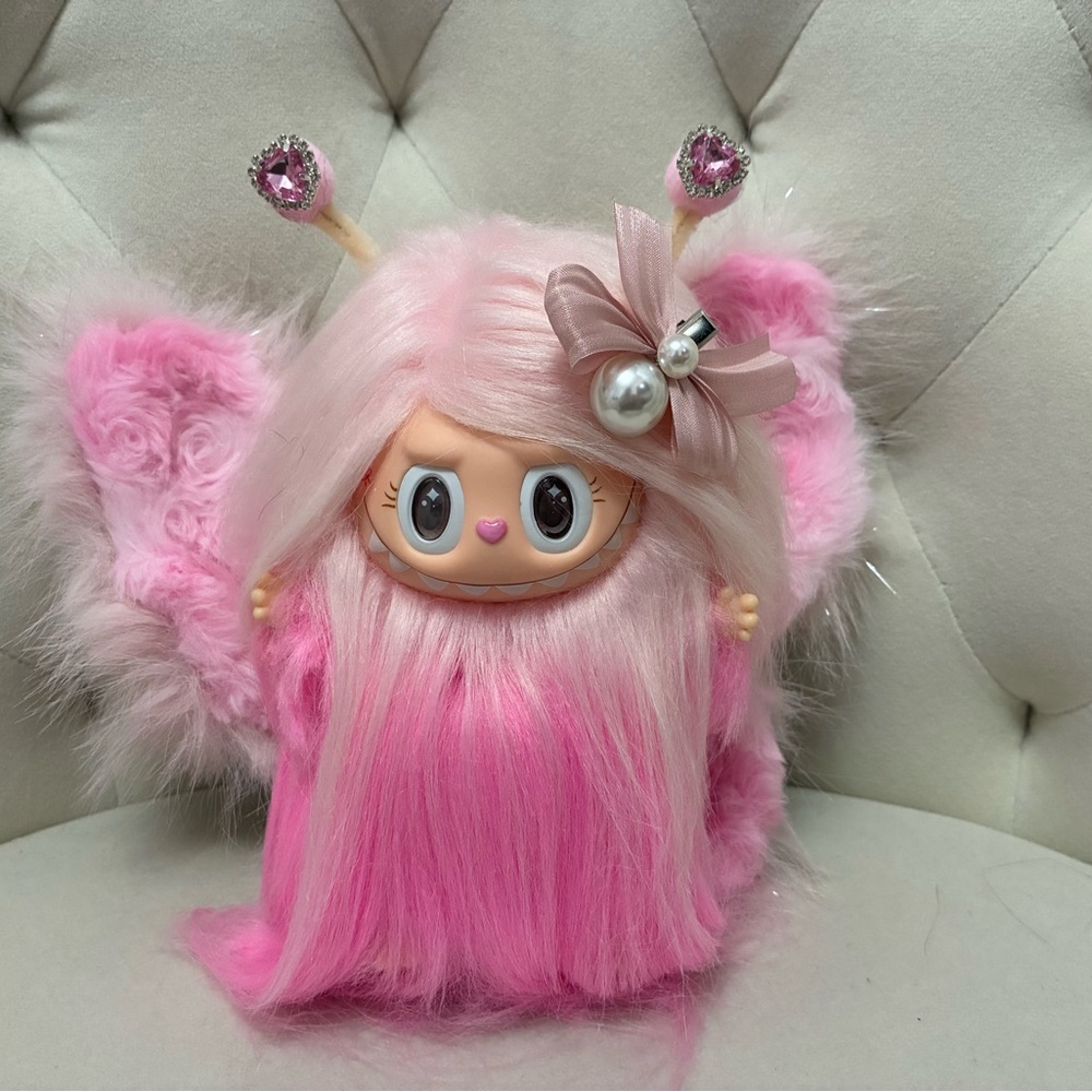 Gorgeous pink custom labubu butterfly - New, high-quality custom